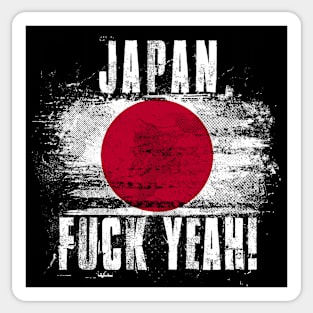 Japan Fuck Yeah! Wartorn Distressed Flag Sticker